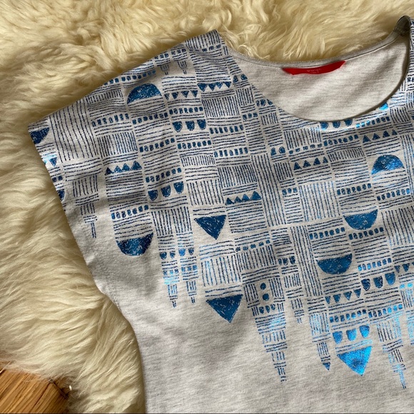 Graniph metallic tribal pattern T-shirt dress with pockets - Picture 5 of 11